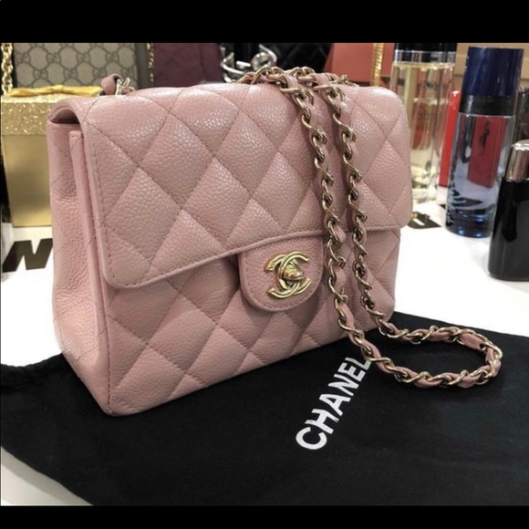 CHANEL Handbags - Chanel pink classic mini flap caviar